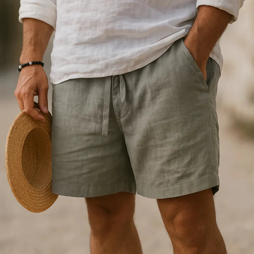 Artur | Komfortowe letnie szorty lniano-bawełniane na ciepłe dni