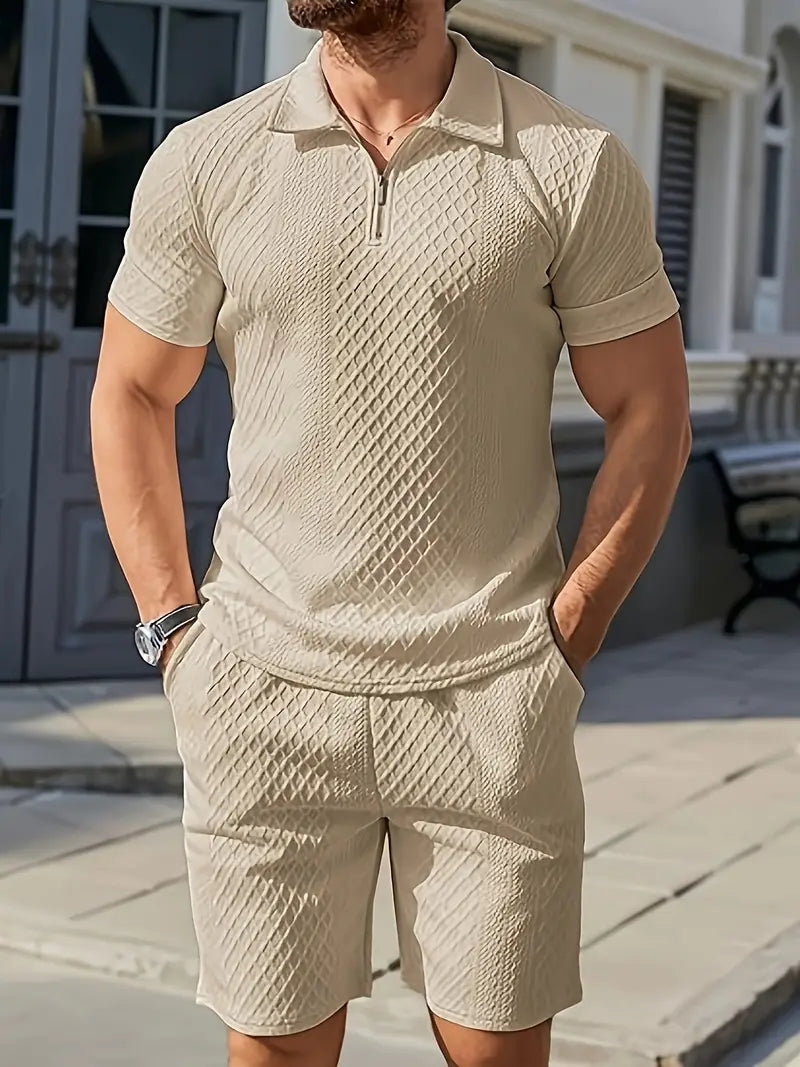 Adam Wojciech | Men's summer set with a zipper